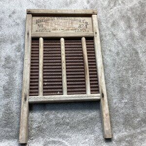 Antique National Washboard‎ Co. No. 824  Wood & Metal  Made In USA
